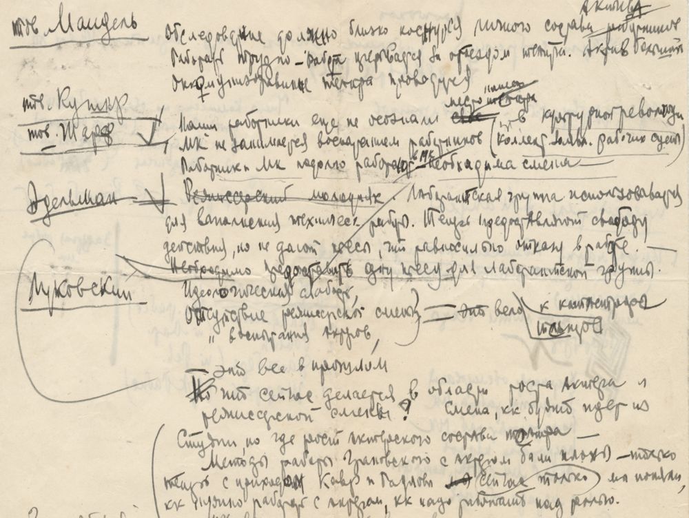Minutes of the general meeting of GOSET’s workers, 1929